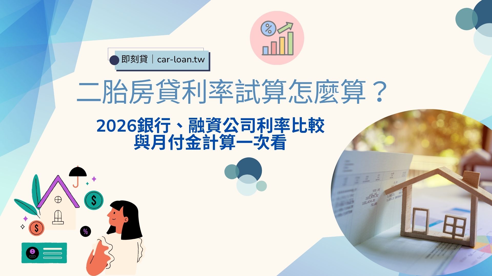 二胎房貸利率試算怎麼算？2026銀行、融資公司利率比較與月付金計算一次看